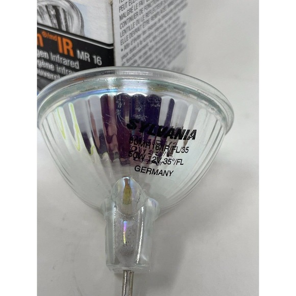 one NEW Sylvania 50MR16/IR/FL35/C 12V 50W Flood 54173 EXN Halogen 2-Pin MR16 - Picture 10 of 10